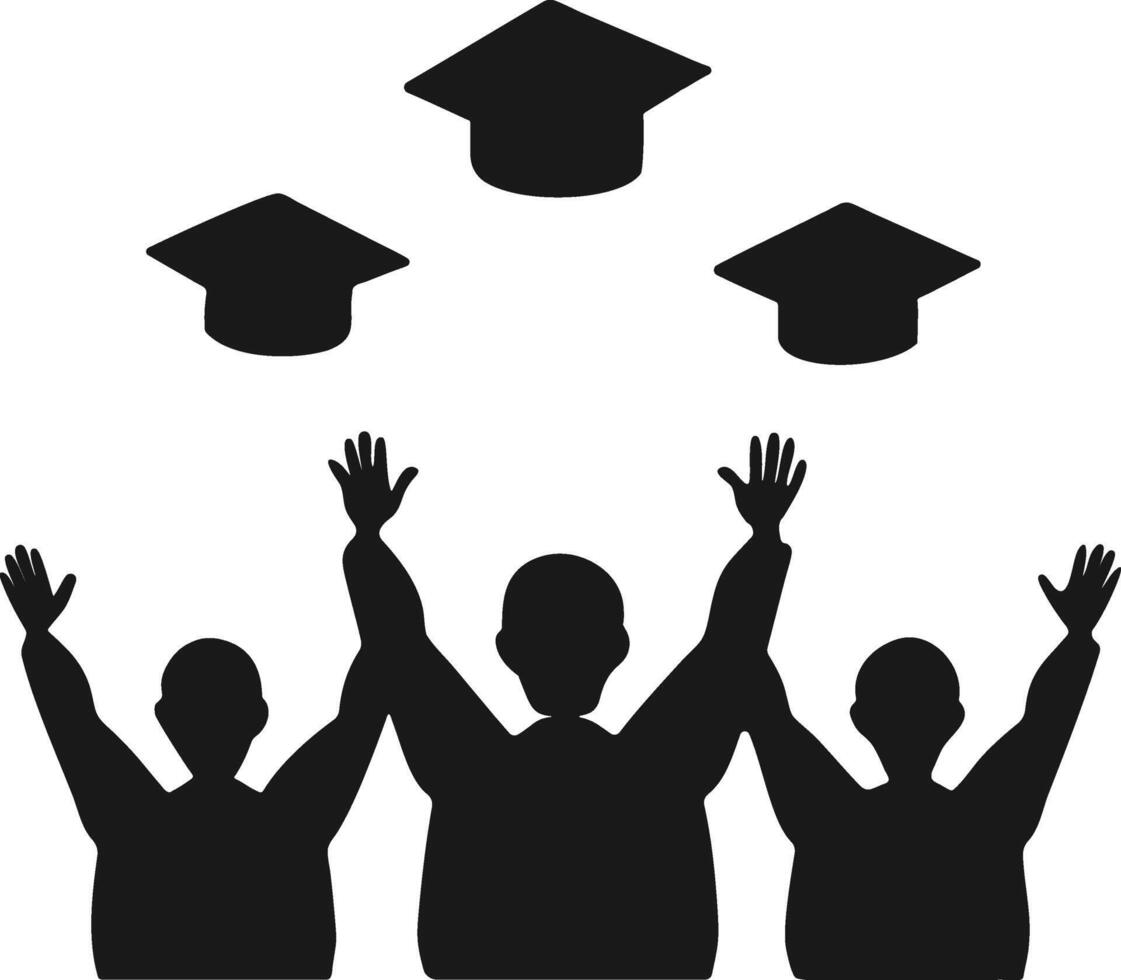 WebGraduation Celebration Students throwing caps in the air. Students Throwing Hats . Silhouette Of Graduates Celebrating with Cap Throw. vector