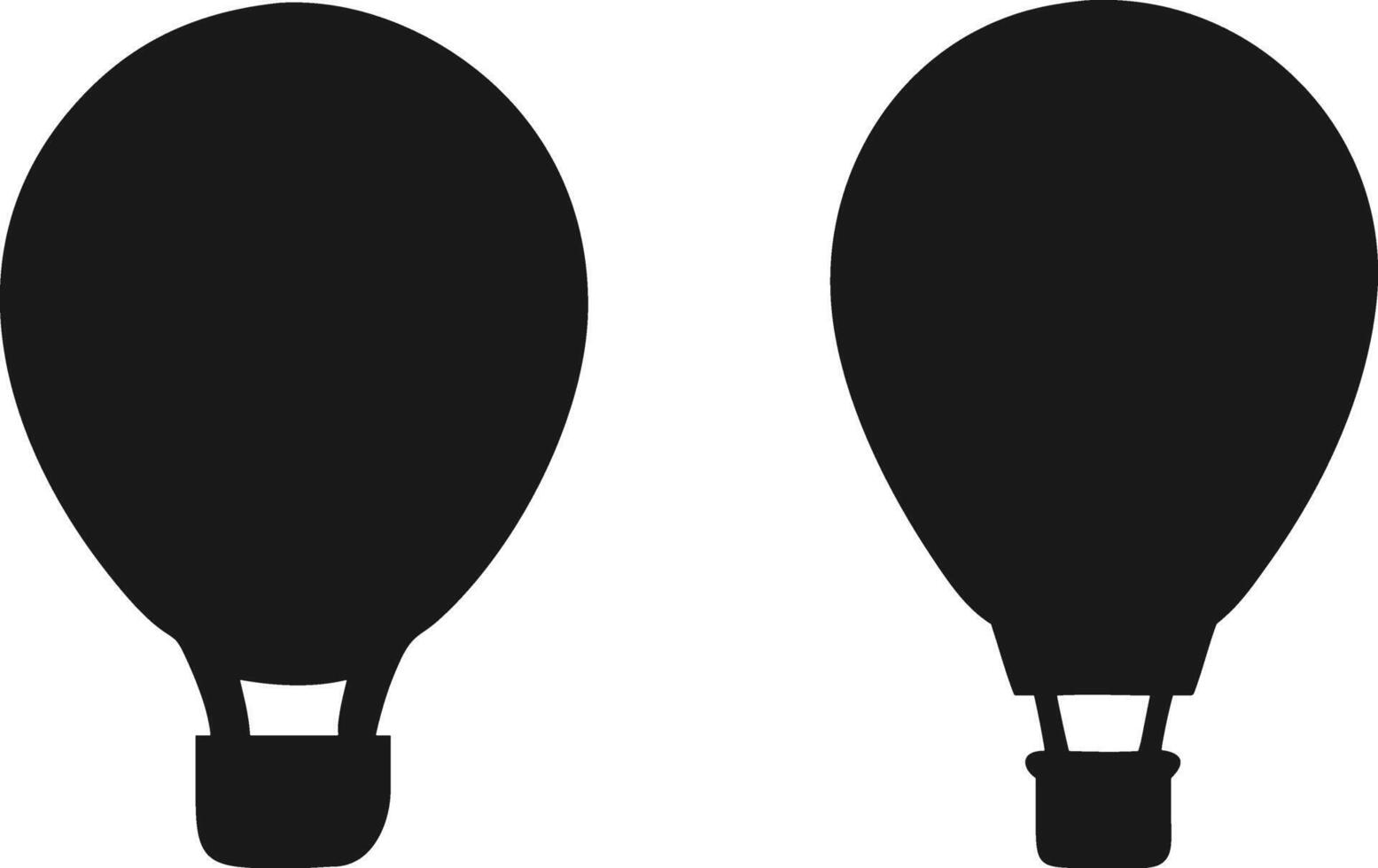 Hot Air Balloon Silhouette . Hot Air Balloon Silhouette Icon. Air Travel Balloon Silhouette. Balloon Flight. vector