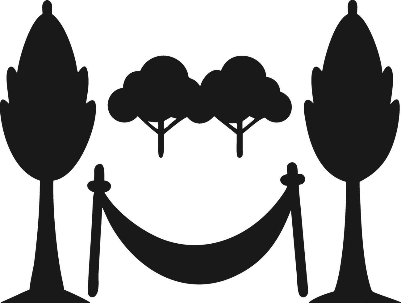 Relaxing Hammock Silhouette . Hammock Silhouette. vector
