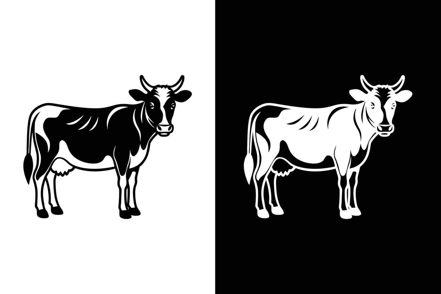 Cow graphic icon. Cow black silhouette isolated on white background vector
