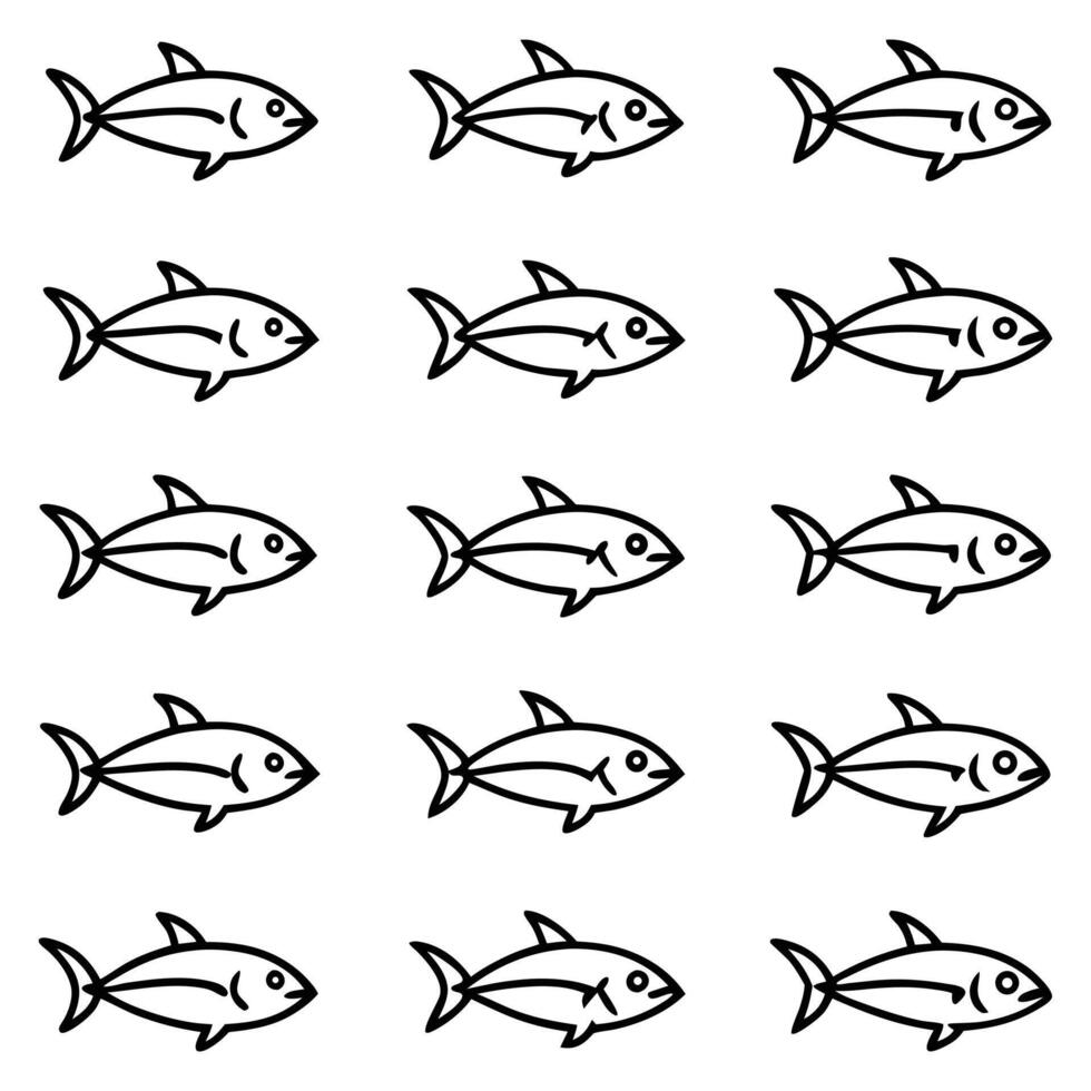 fish icon set line design vector