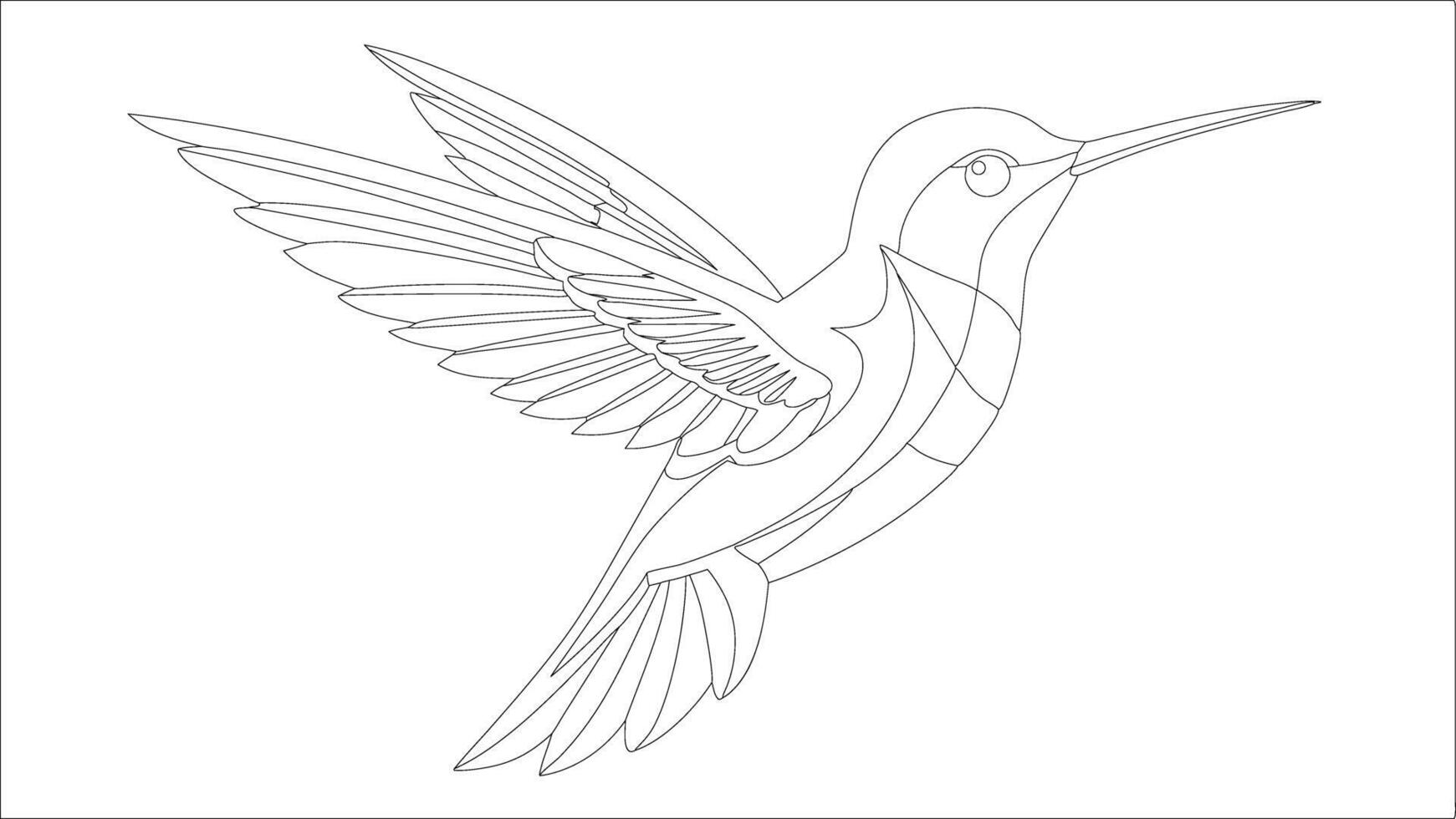Beautiful Hummingbird Line Art - Printable Coloring Page for Relaxation vector