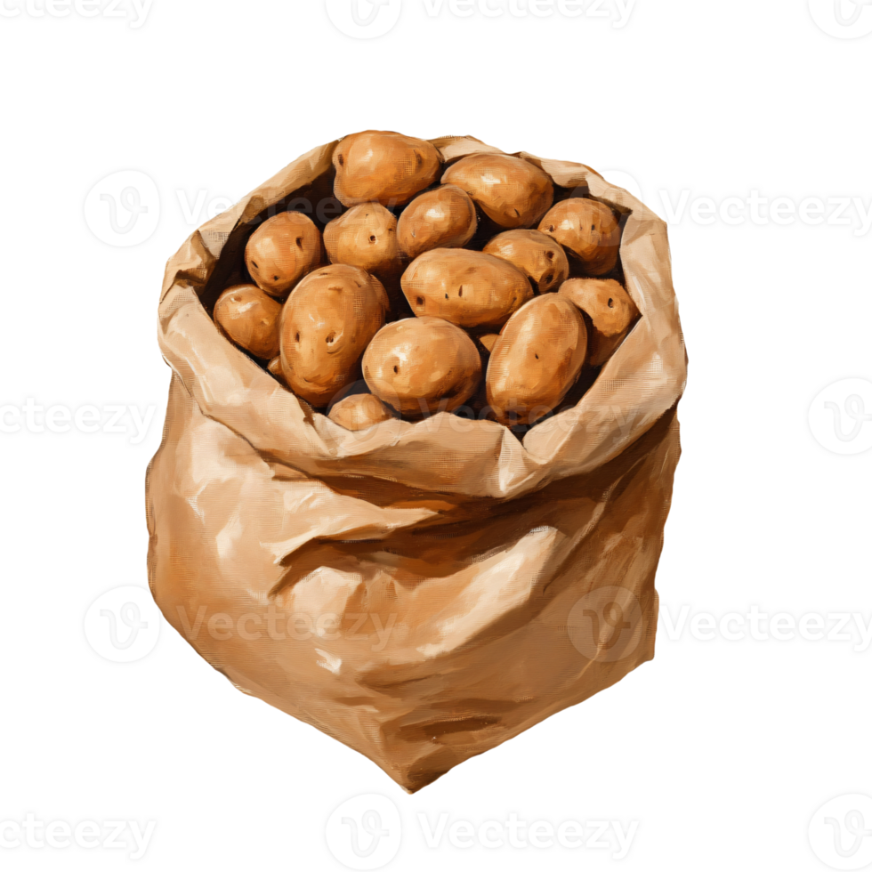 Potatoes sitting inside a mesh produce bag png