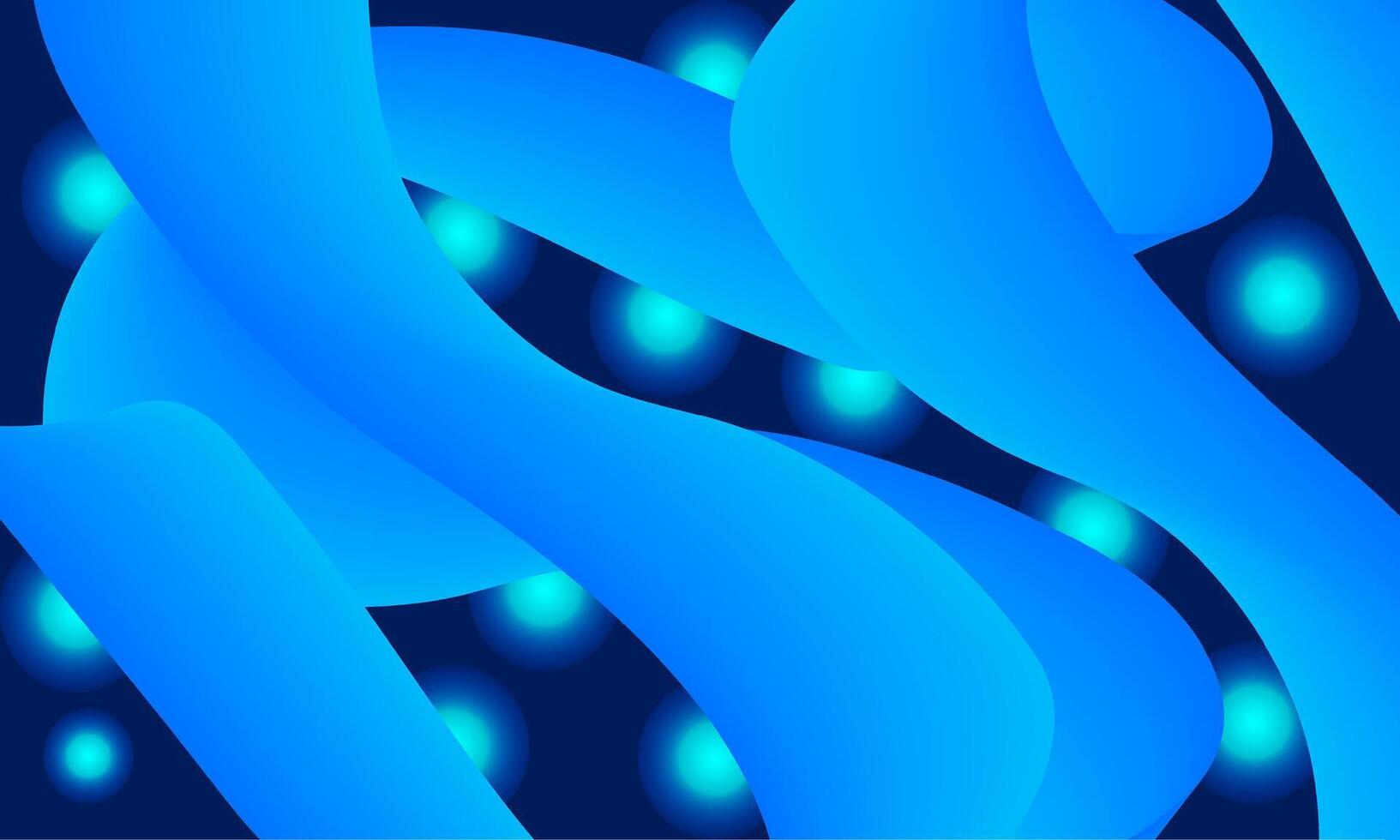 Abstract blue fluid design with bright elements vector