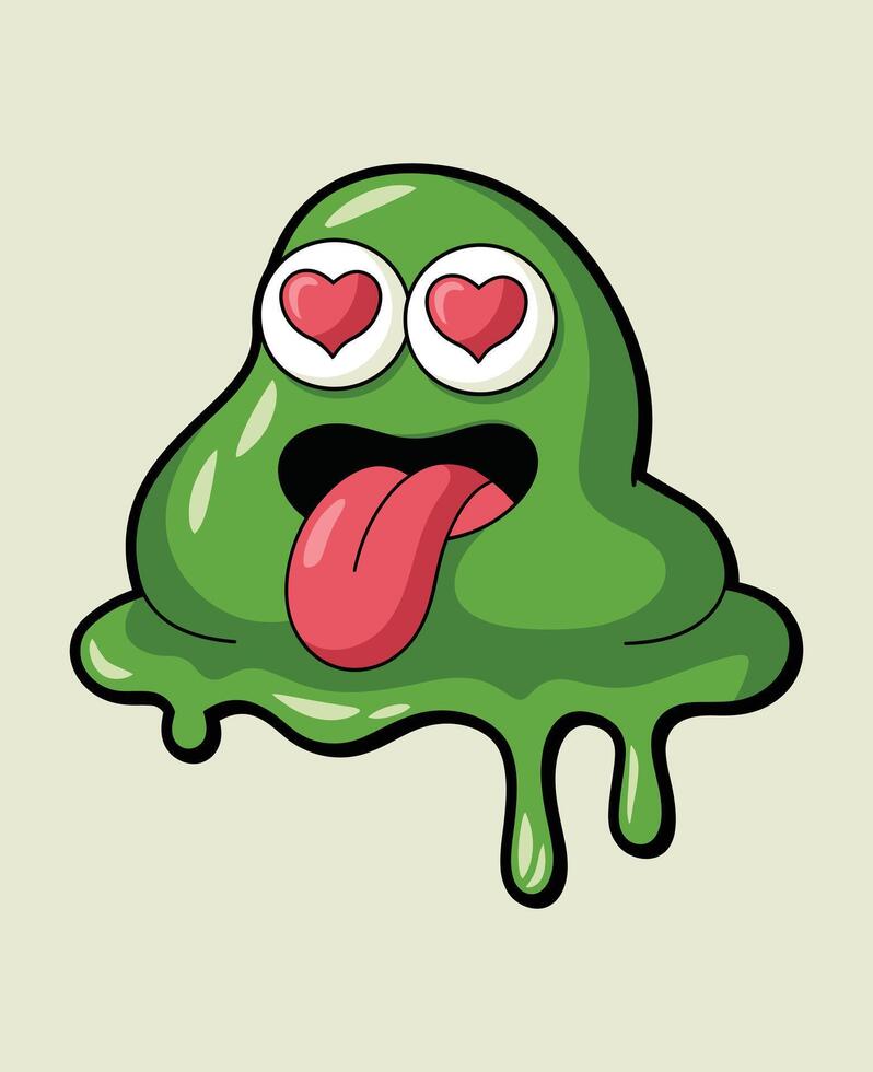 cartoon green blob vector