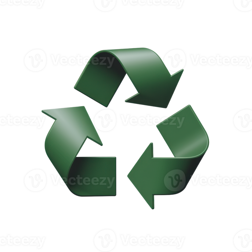 Green Arrows in a Continuous Loop for Sustainable Practices isolated on transparent background png