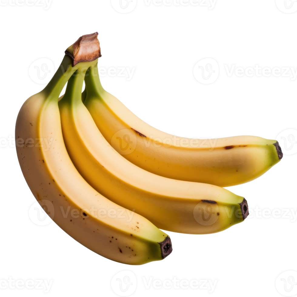 A bunch of ripe yellow bananas isolated on transparent background png