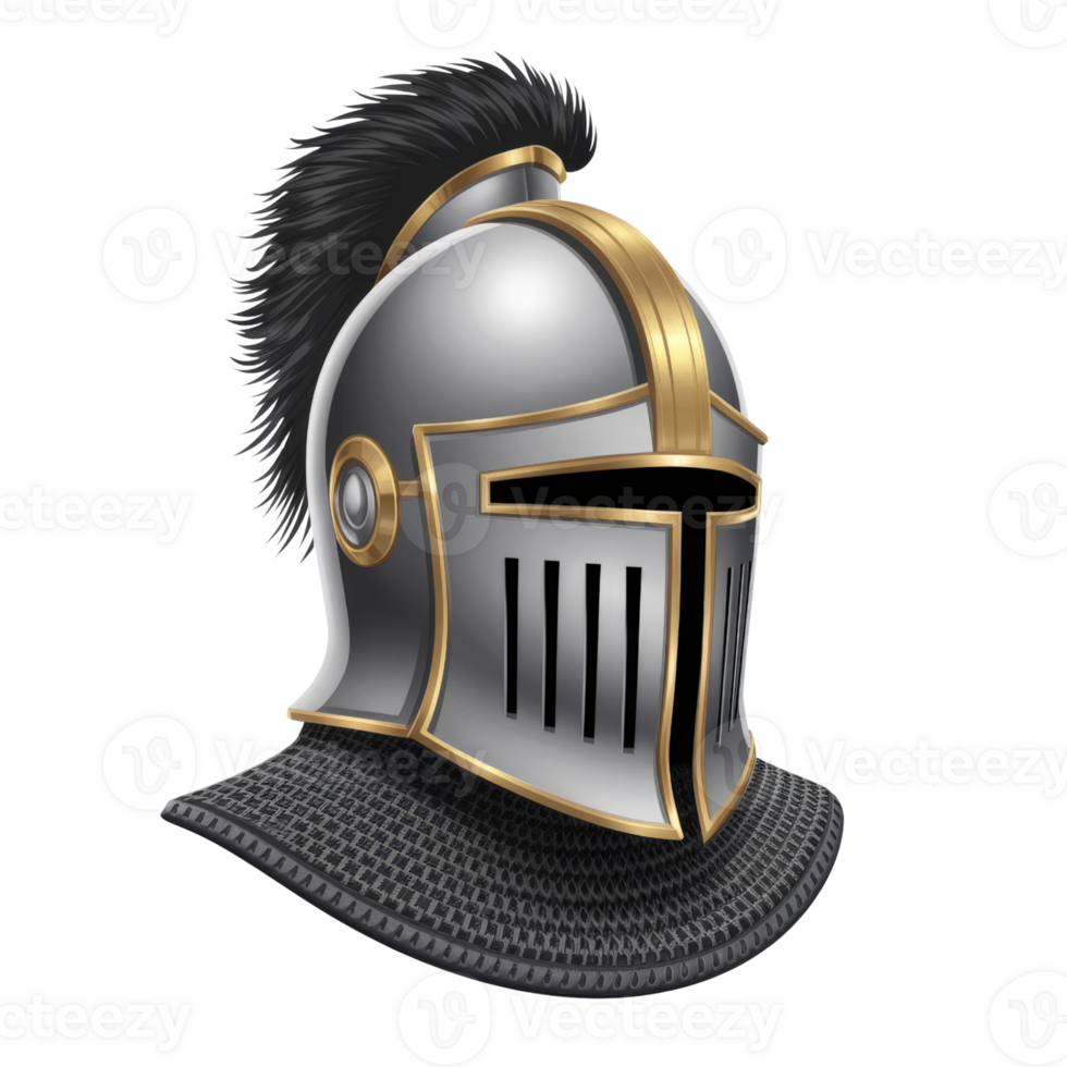 Knight's Helmet with Chainmail isolated on transparent background png