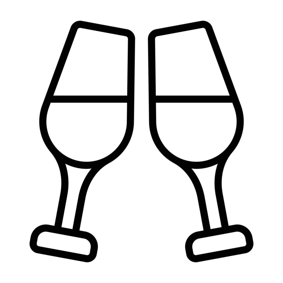 Simple Cheers outline icon. The icon can be used for websites, print templates, presentation templates, illustrations, etc vector