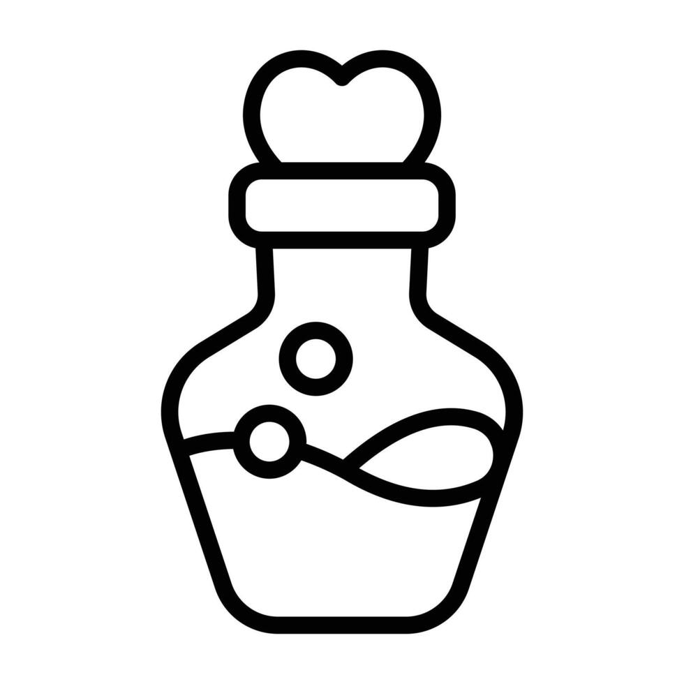 Simple Love Potion outline icon. The icon can be used for websites, print templates, presentation templates, illustrations. vector