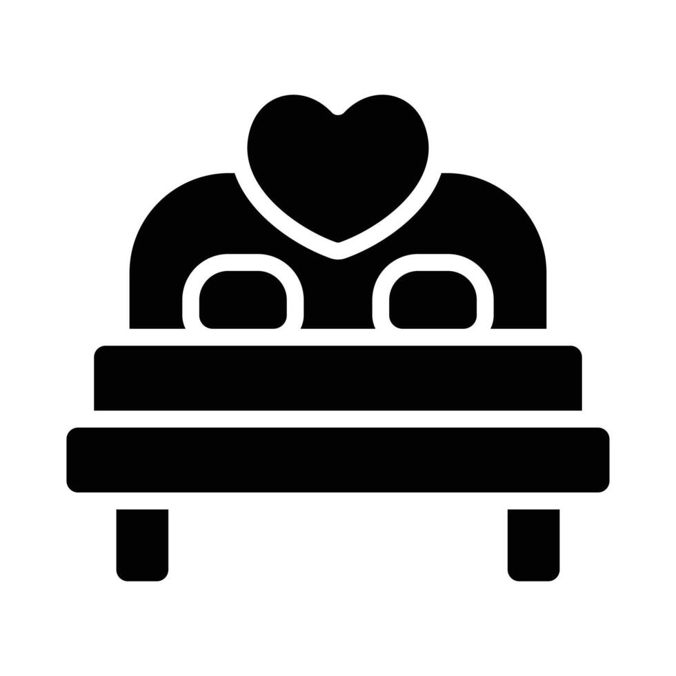 Simple Double Bed glyph icon. The icon can be used for websites, print templates, presentation templates, illustrations. vector