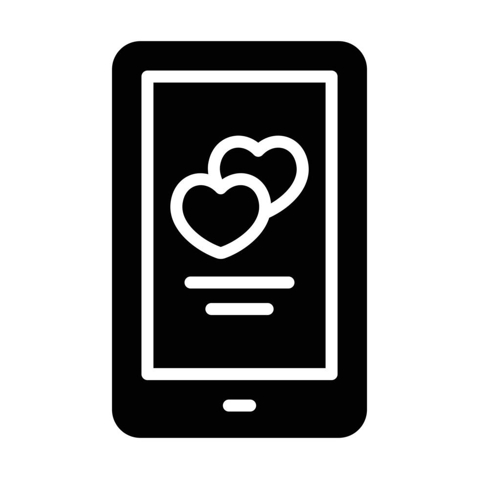 Simple Dating App glyph icon. The icon can be used for websites, print templates, presentation templates, illustrations. vector