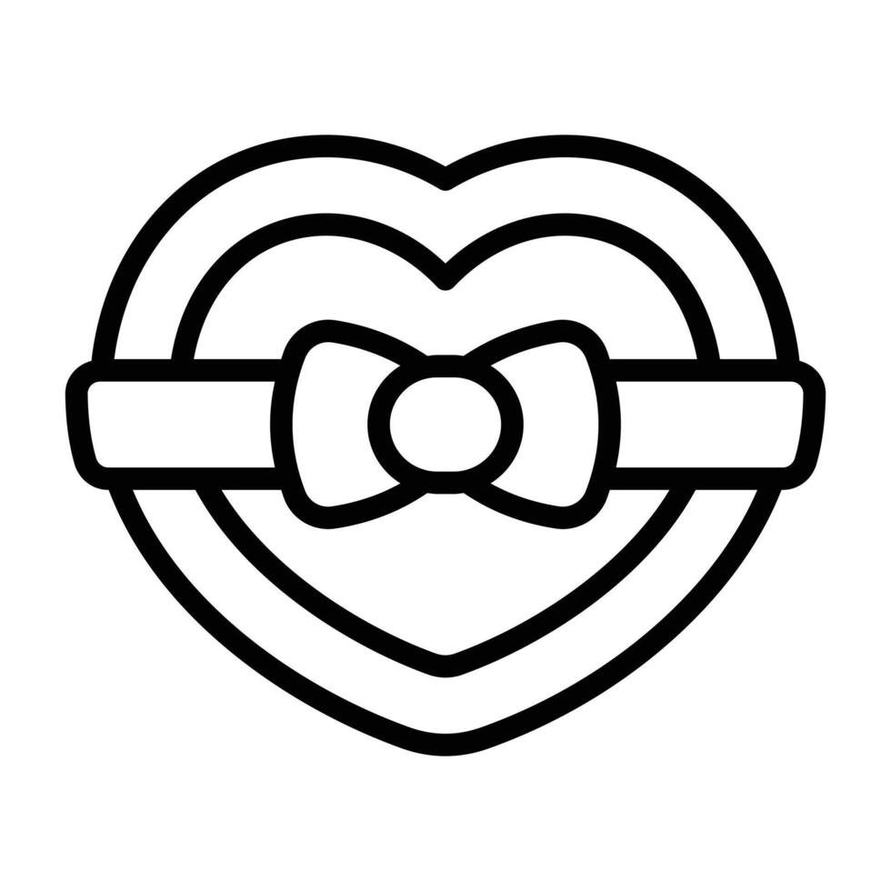 Simple Chocolate Box outline icon. The icon can be used for websites, print templates, presentation templates, illustrations, etc vector