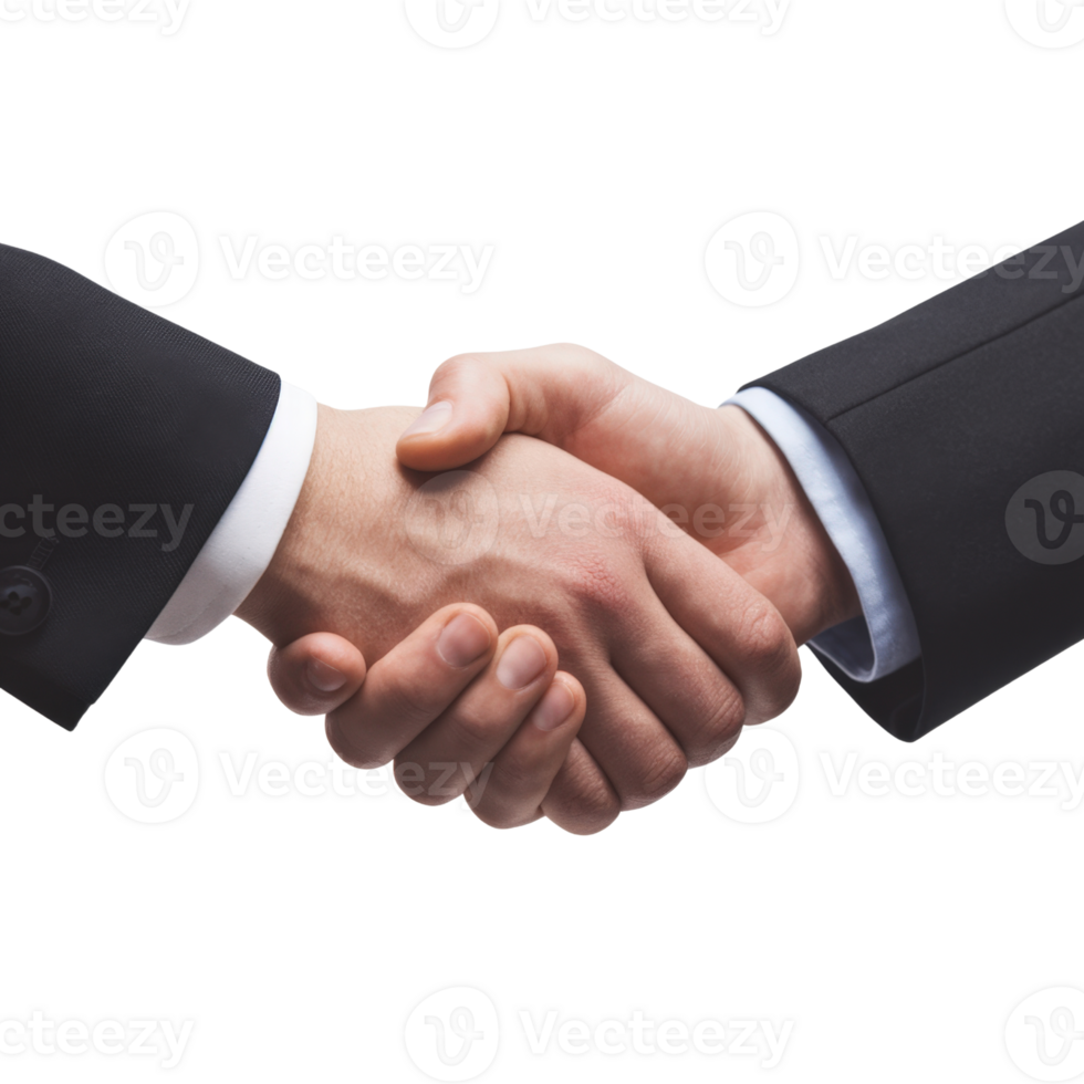 Formal agreement and collaboration between professionals isolated on transparent background png