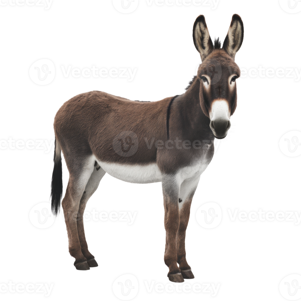 Donkey standing isolated on transparent background png
