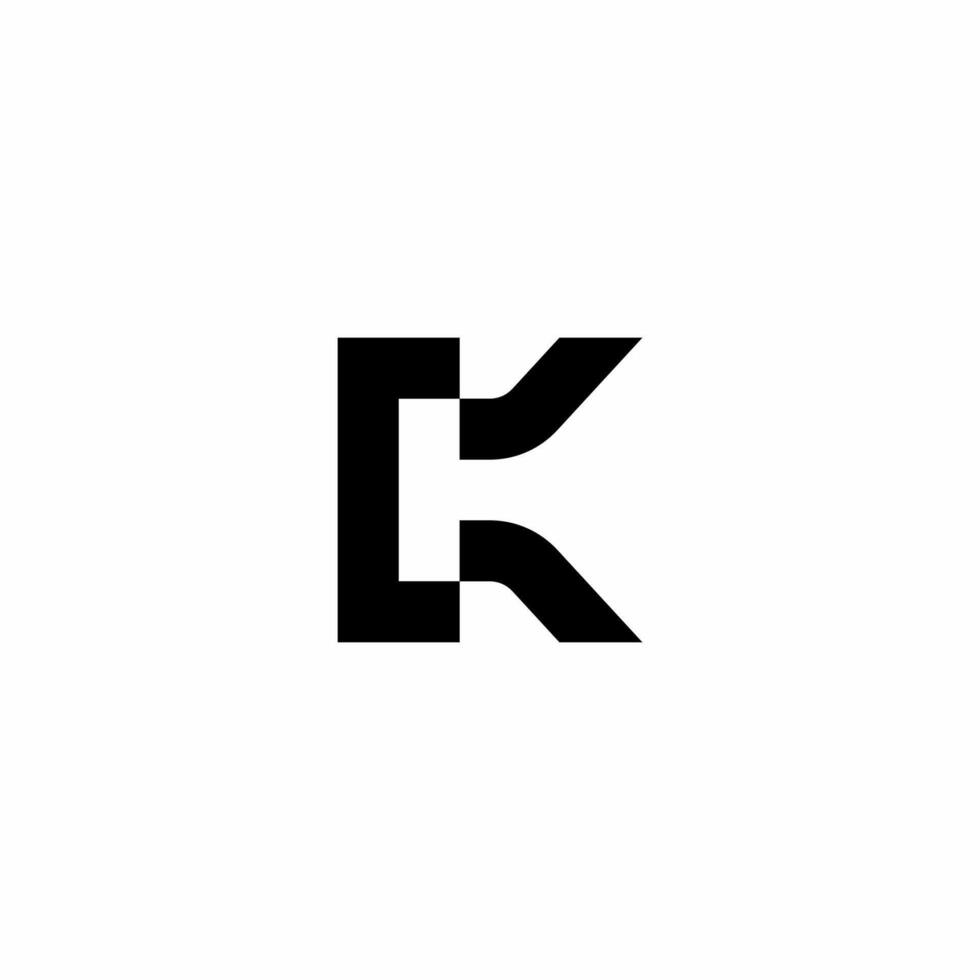 Monogram logo with initials CK, with modern, unique, and elegant style. Suitable for use in the fields of technology business, business and consulting, accounting and finance, and others. vector