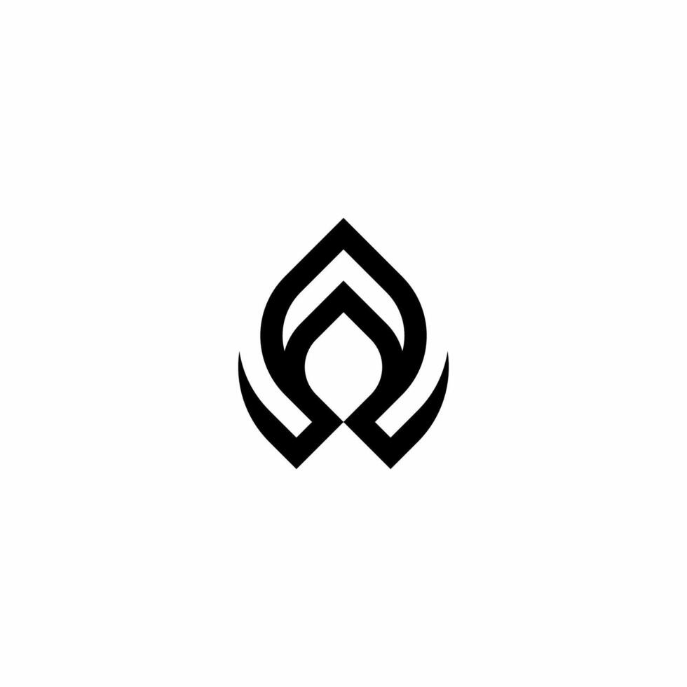 Aesthetic, minimalist and elegant leaf symbol in the shape of the letter A. vector