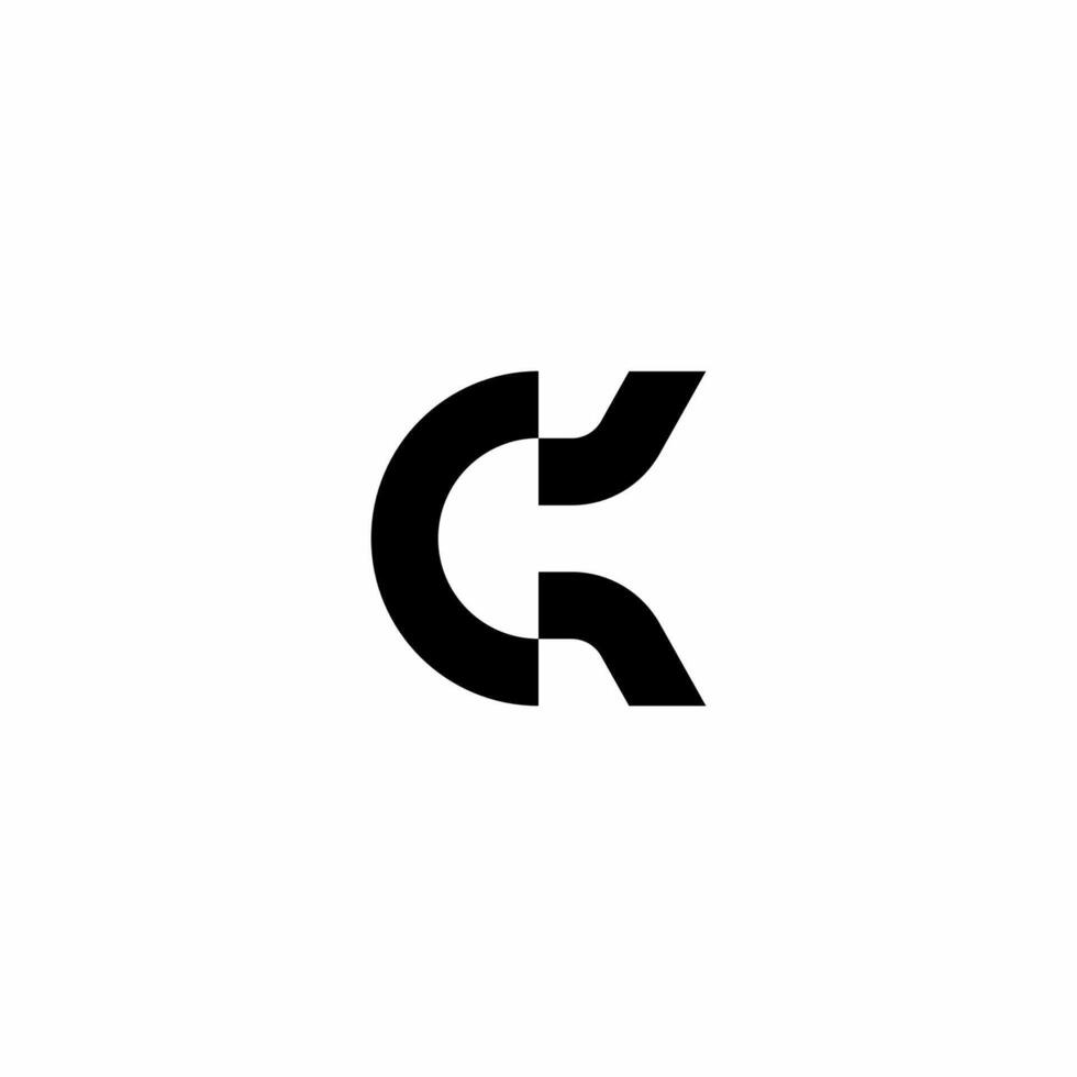 Modern monogram logo with the initials CK. Suitable for use in the fields of technology business, business and consulting, accounting and finance, and others. vector