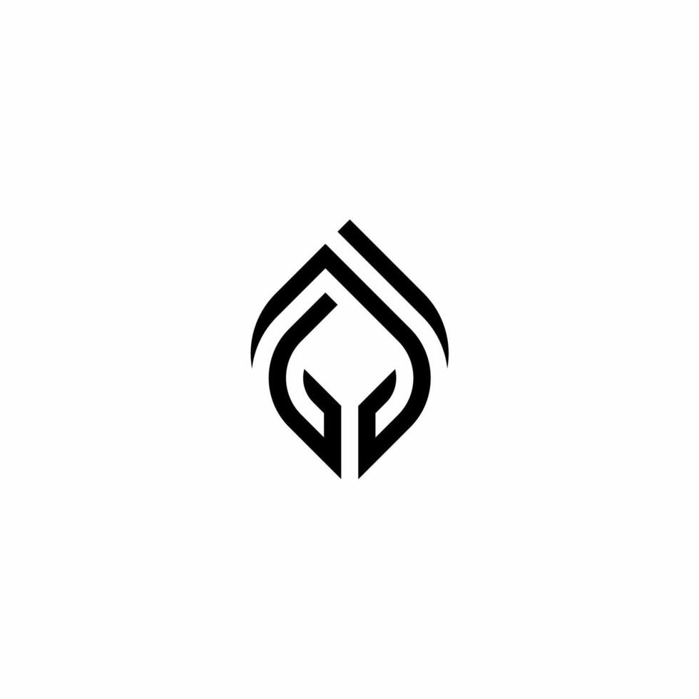 A minimalist and elegant leaf-shaped logo in the shape of the letter A vector