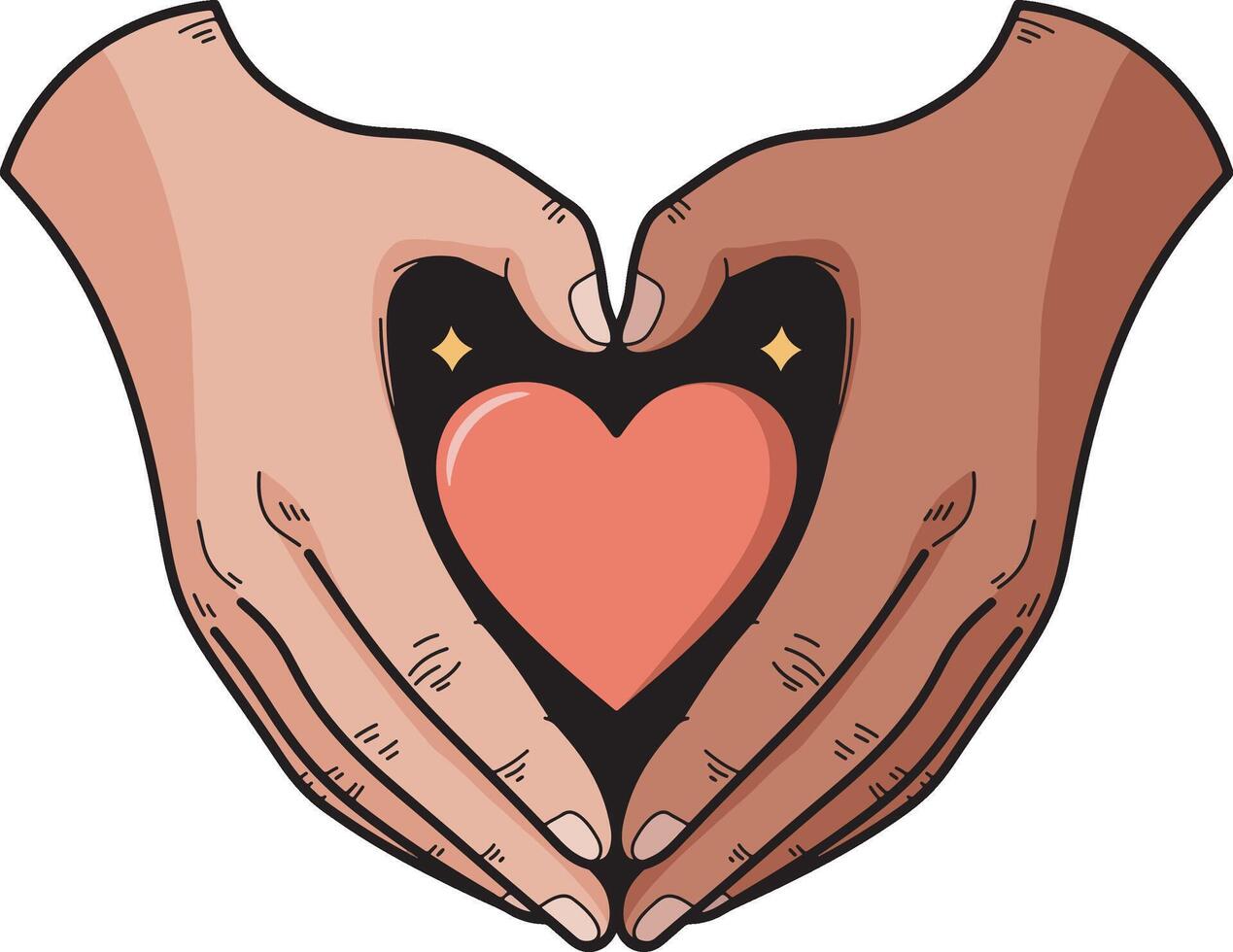 Two hands make love sign illustration vector