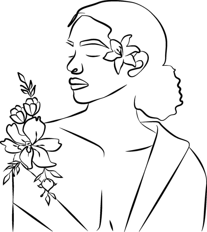 Woman Line Art vector