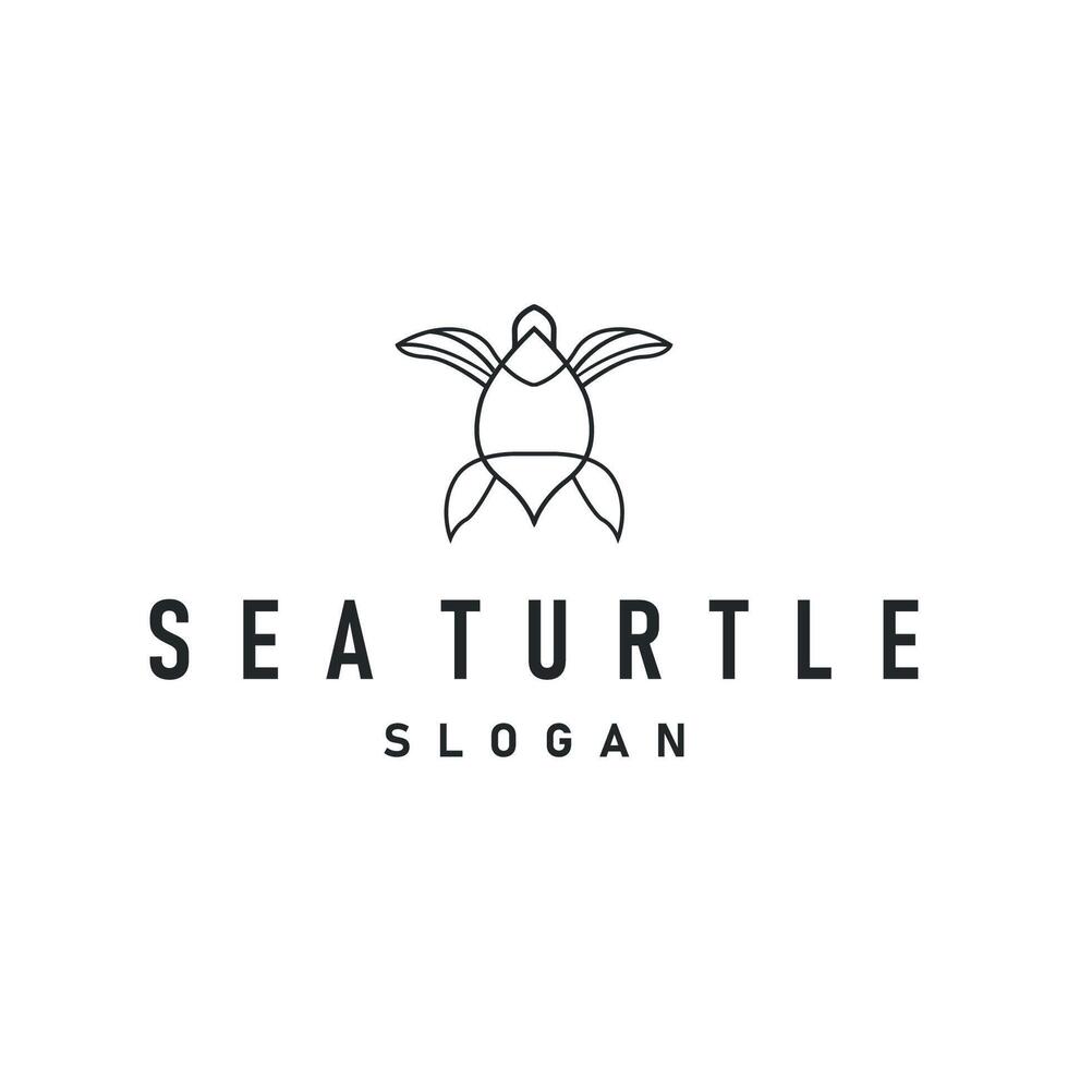 simple of ocean animals with the concept of a turtle logo, a black silhouette of a minimalist turtle for a symbol or template for a business or product brand illustration vector