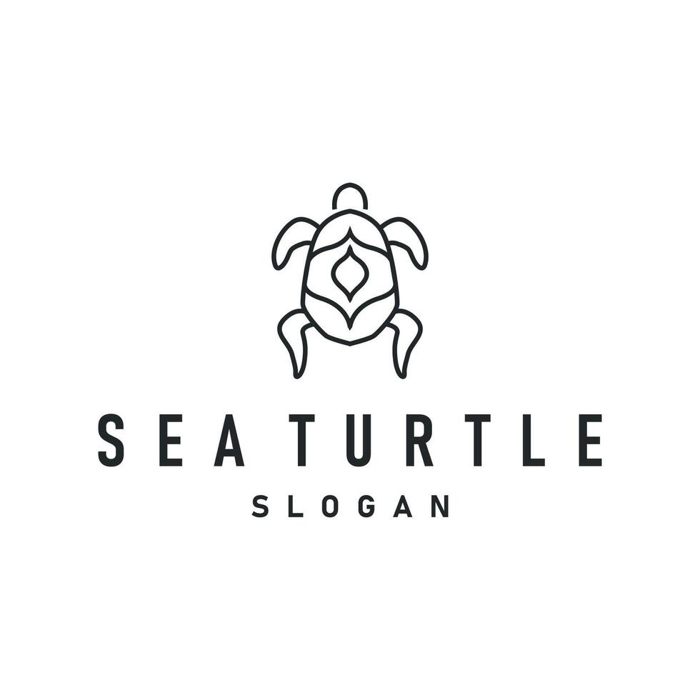 simple design ocean animals with the concept of a turtle logo, a black silhouette of a minimalist turtle for a symbol or template for a business or product brand illustration vector
