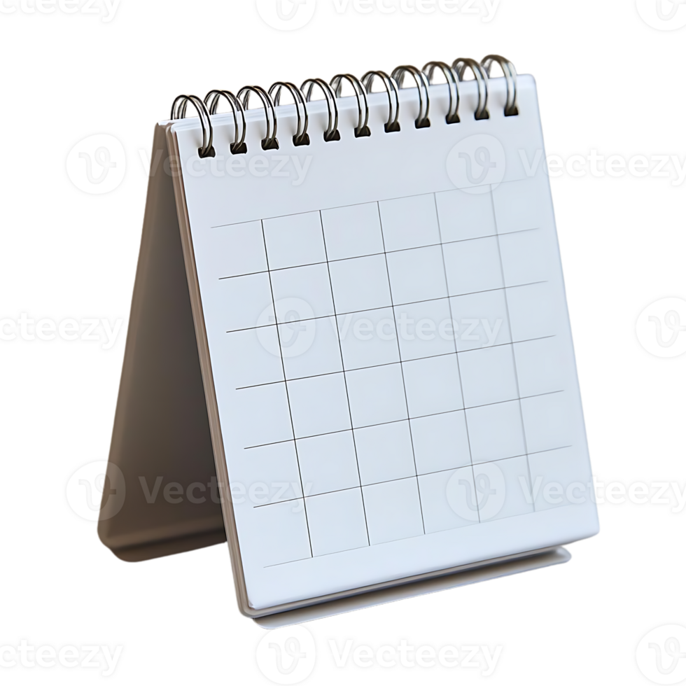 Create Blank Desk Calendar with Transparent Background png