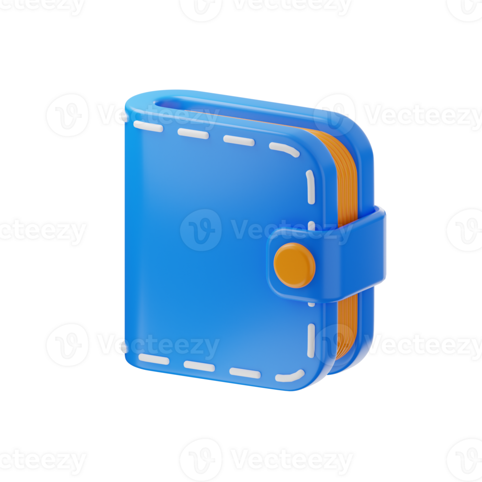 blue wallet icon on transparent background png
