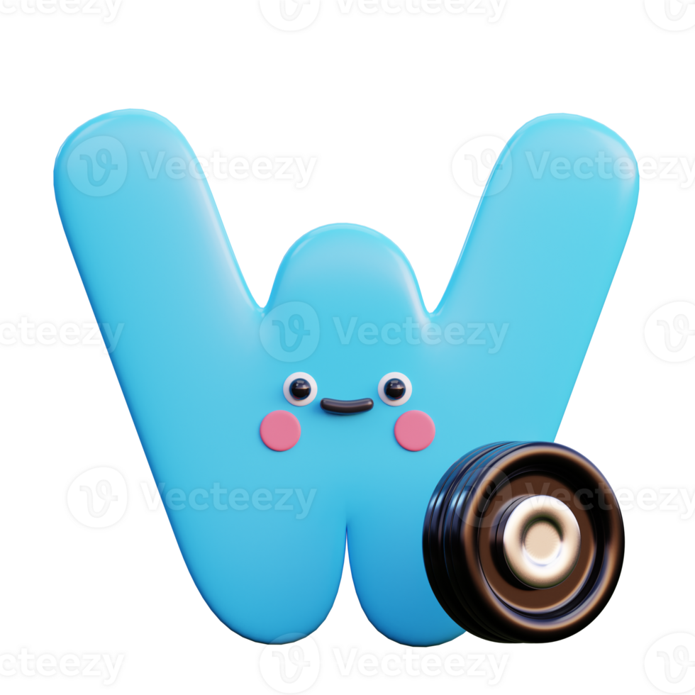 a blue letter w with a wheel png