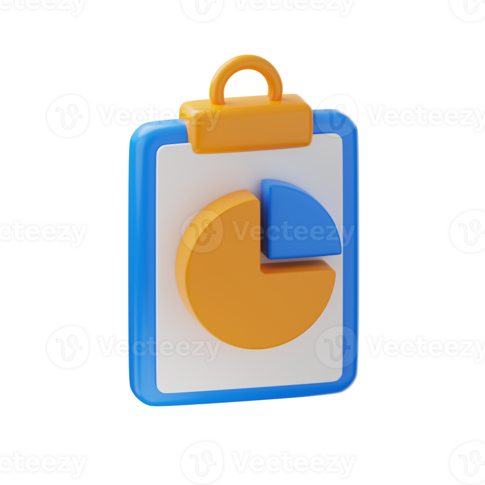 a clipboard with a pie chart on it png