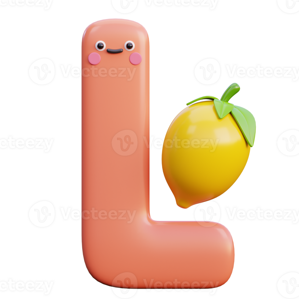 letter L with a lemon on it png