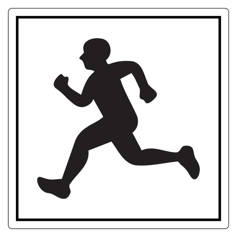 Person Running Silhouette in Black and White for Dynamic Movement Concept vector