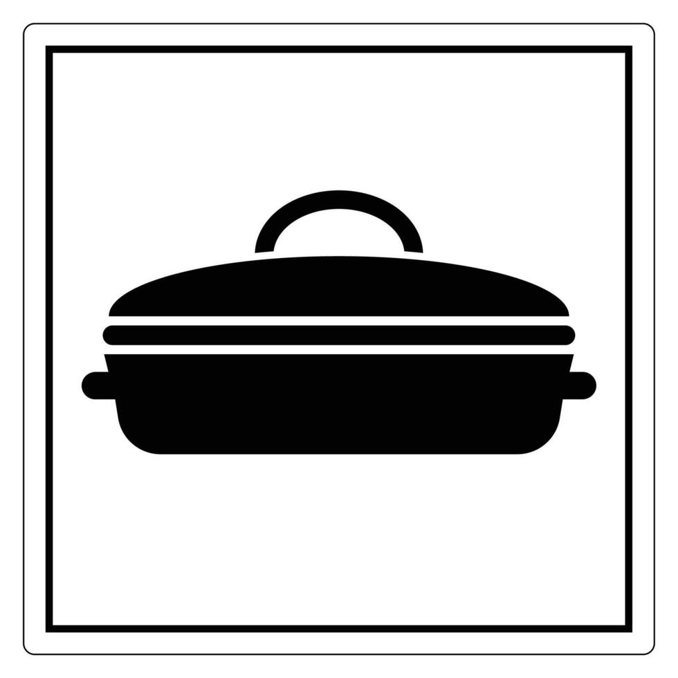 Black Silhouette of a Cooking Pot with Lid on a White Background vector