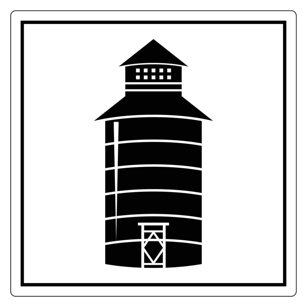 Symbol Black and White Silhouette of a Water Tower vector