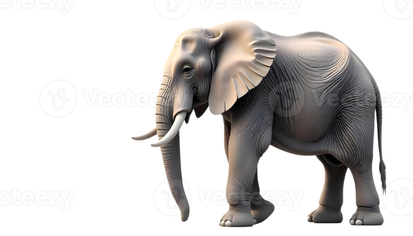 Realistic Elephant Illustration, Majestic Wildlife on Transparent Background png