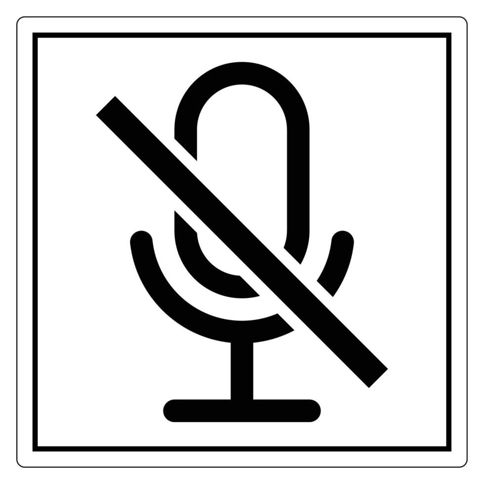No Sound Available Symbol for Mute Microphone Warning Sign vector