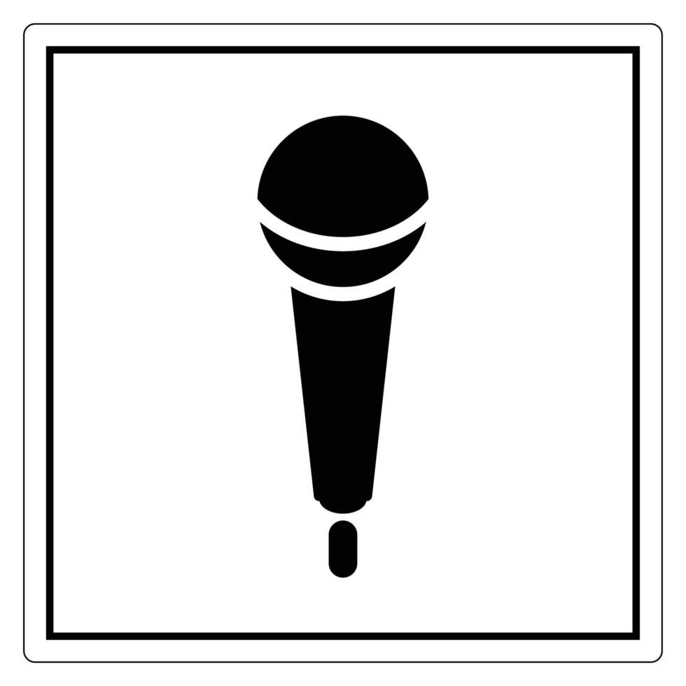 Simple Black Icon of a Microphone on a White Background for Music Design vector