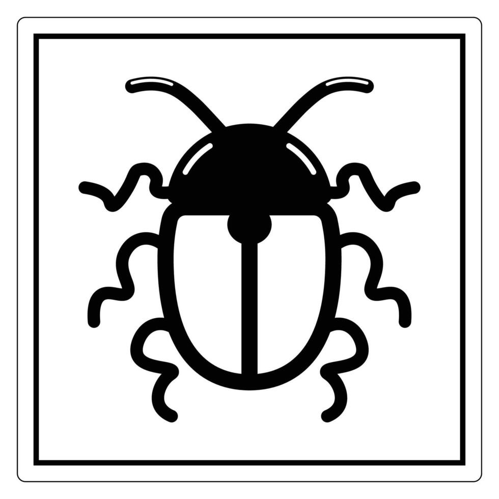Symbol Simple Black Beetle Illustration on White Background vector