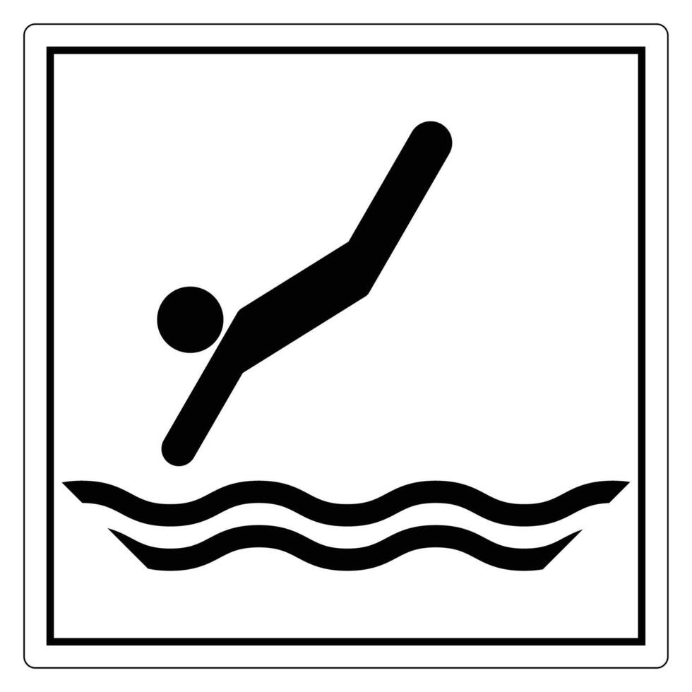 Symbol Person Diving into Water Icon vector