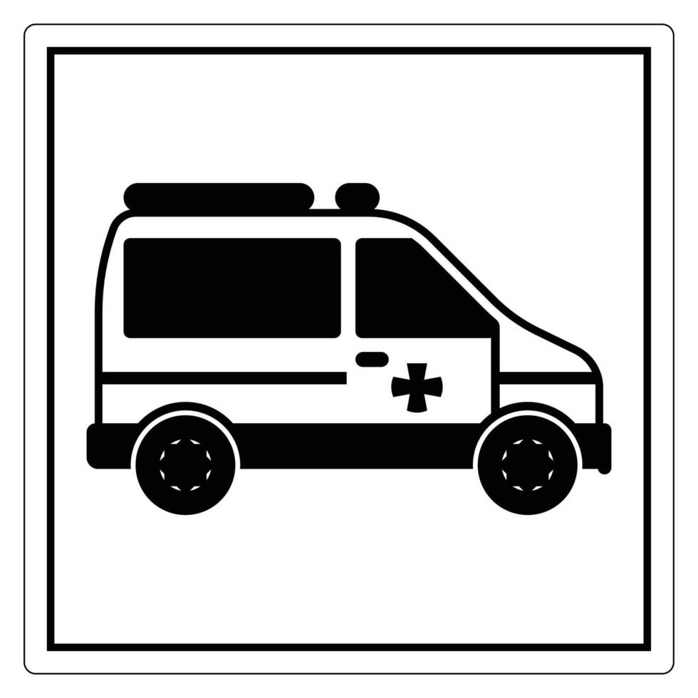 Symbol Black and White Ambulance Illustration for Medical Use vector