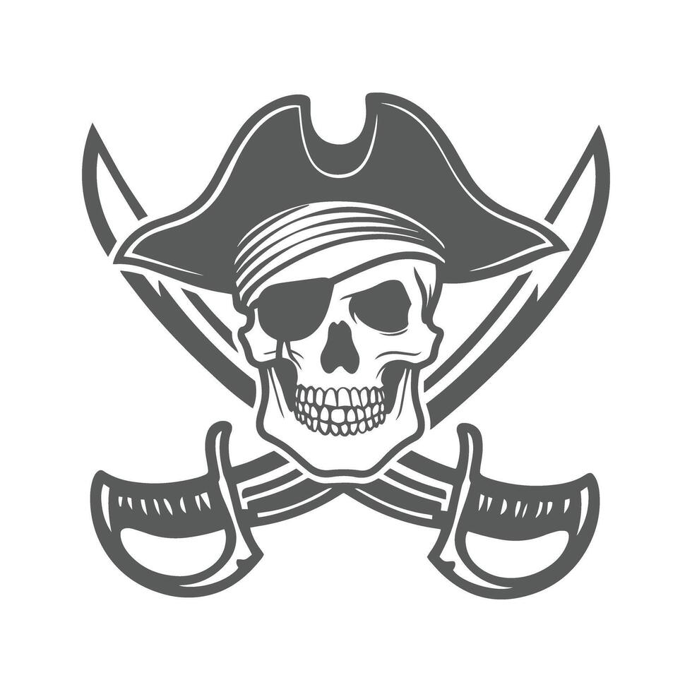 Skull and crossed crossbones with ribbon vector