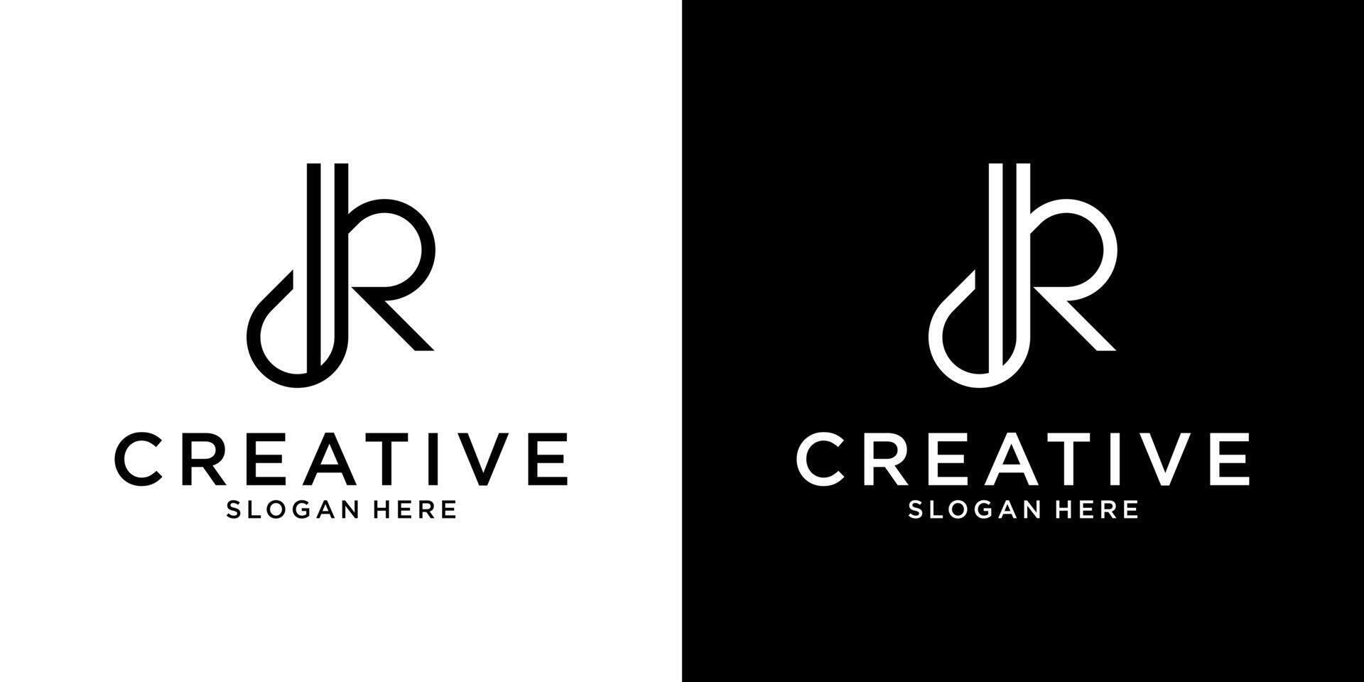 JR or RJ initial letter logo design template vector