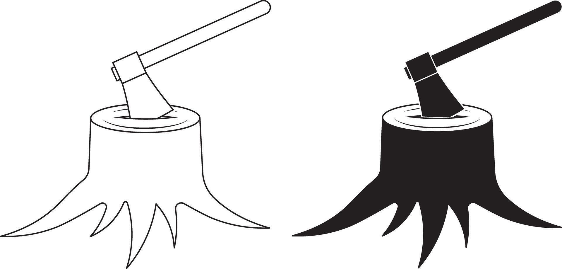 deforestation icon set vector