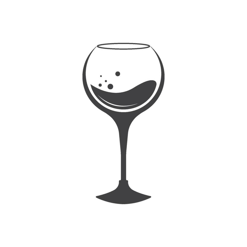 Glass wine icon vector