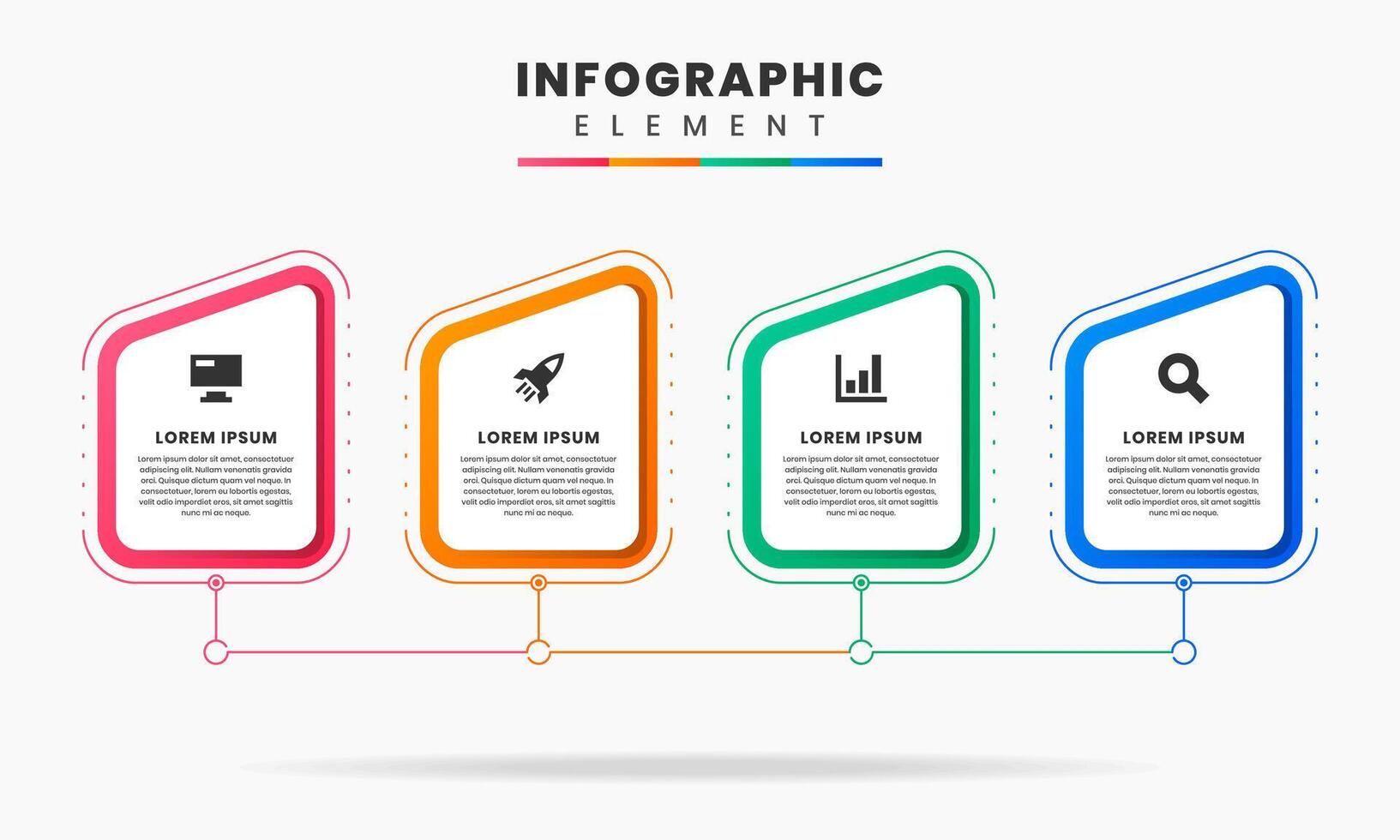 Abstract Business data Visualization with Thin Line. Can be used for process diagram, vector