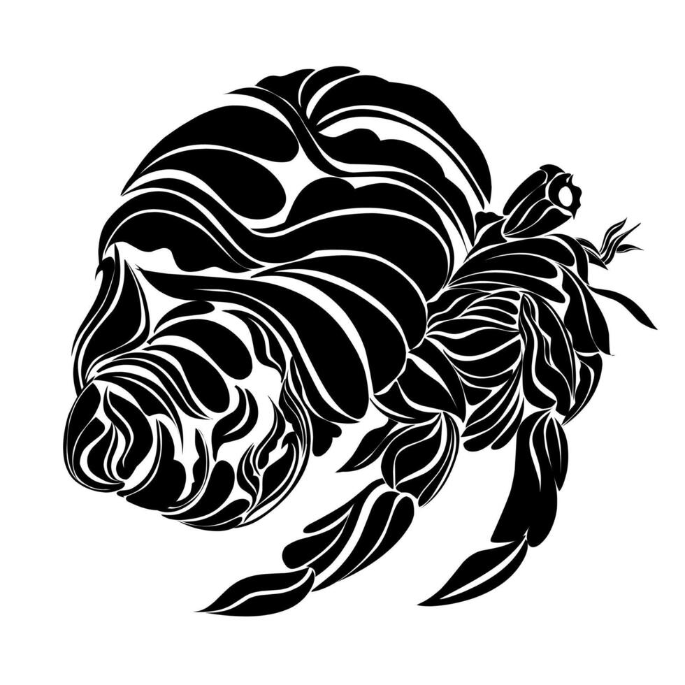 a black and white drawing of a crab vector