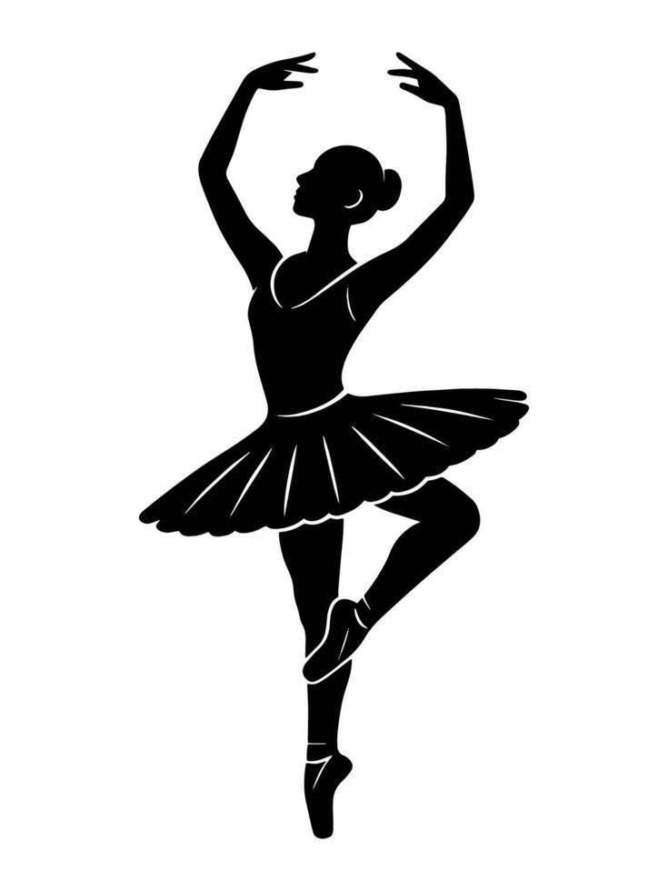 Elegant silhouette of a ballerina in a classic pose vector