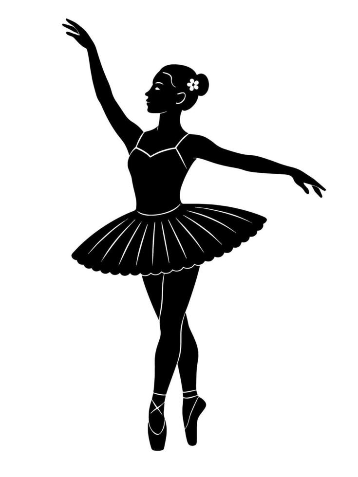 Ballerina in Arabesque Silhouette vector