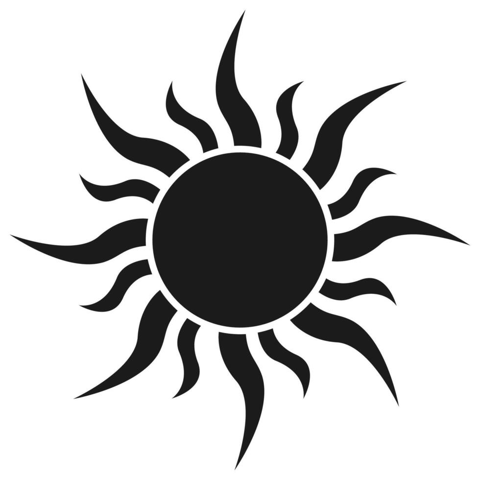 Summer sun icon isolated on white background. vector
